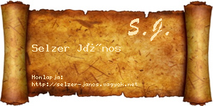 Selzer János névjegykártya
